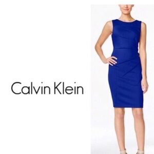 Calvin Klein Blue Sheath Midi Dress